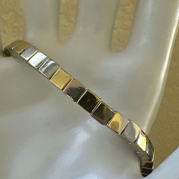 Two-Tone Stretch Bracelet – Square Link Style - Picture 6 of 7